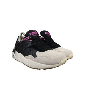 Puma Shoes Womens 6.5 Athletic Trainer Leather Blocks Stripes Trinomic Sneakers